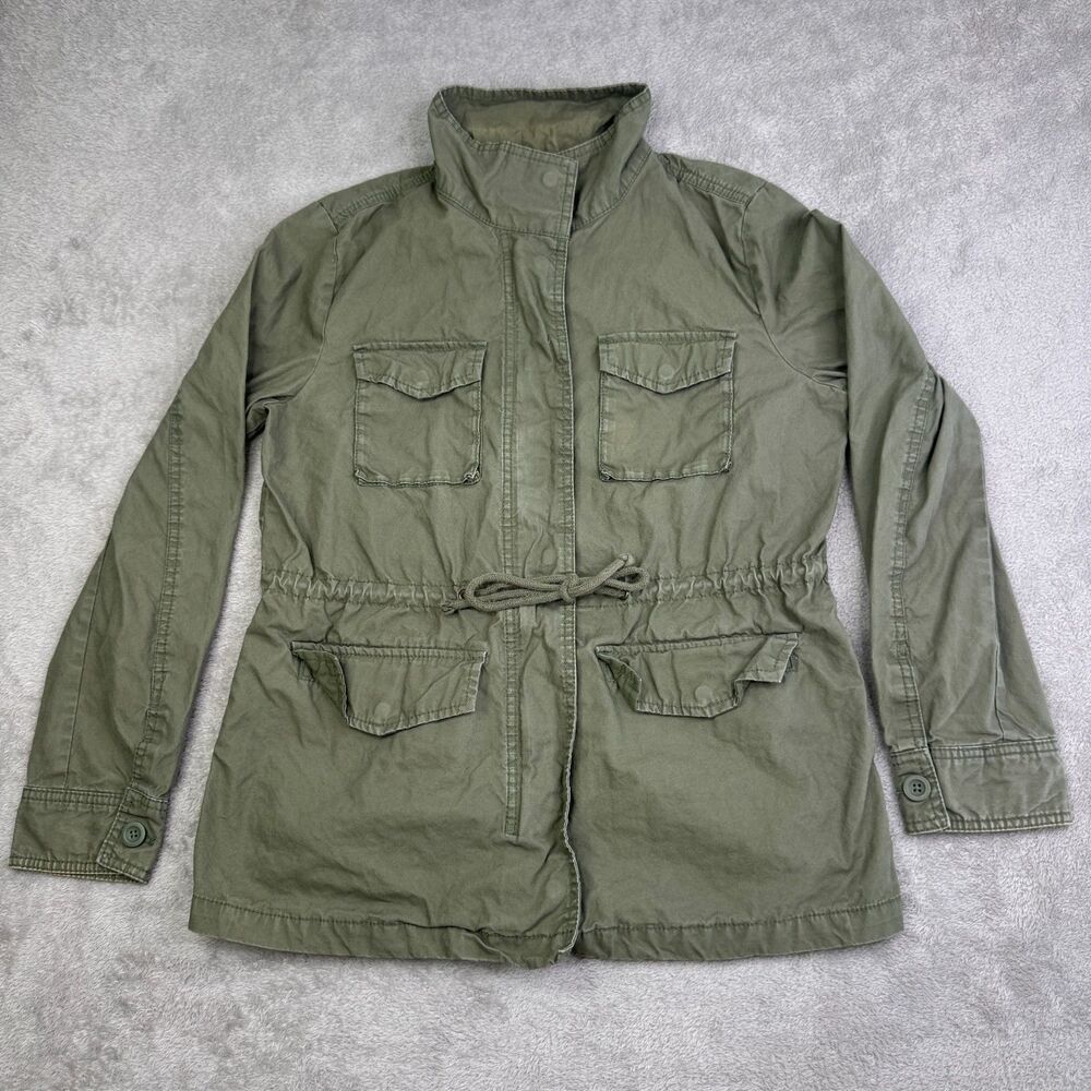 Old Navy Military Field Jacket Womens Medium Olive Green Full Zip Casual Outdoor